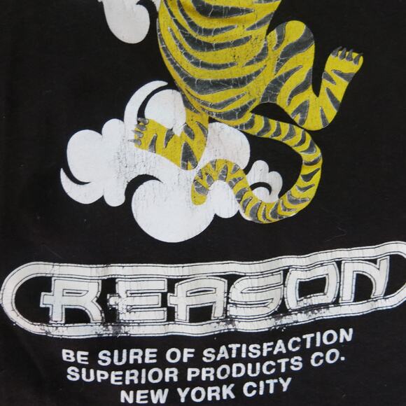 Reason Brand JAPAN Anime Dragon Tiger T Shirt Size M Mens Black Logo Fantasy - Picture 6 of 10